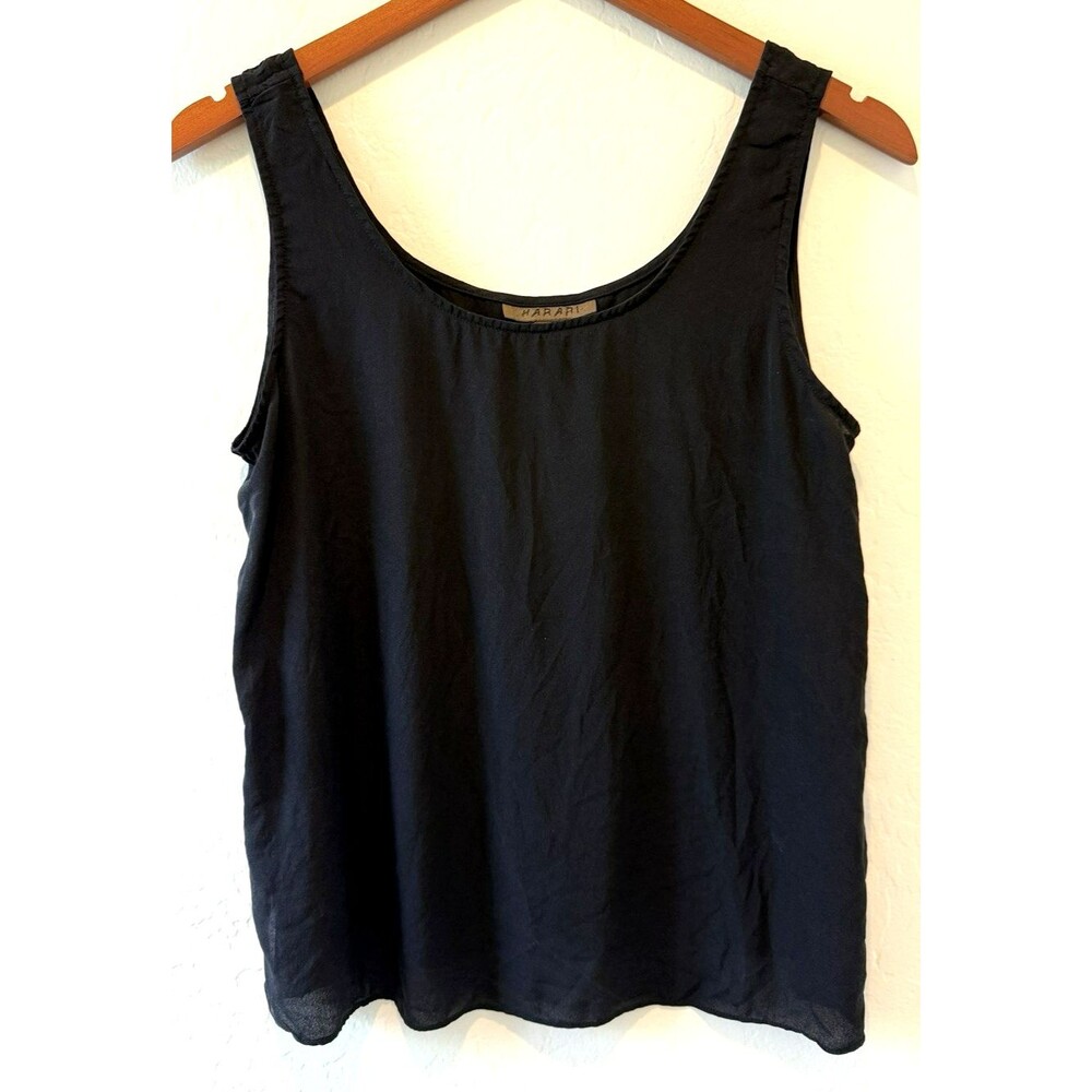 Harari Sleeveless Silk Shell Tank Top M Cami Sleeveless Minimalist Base Layer